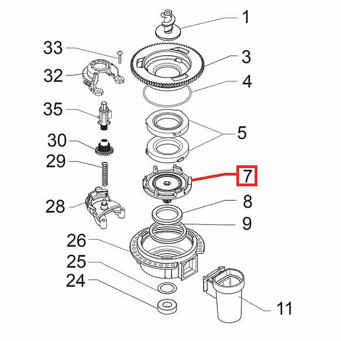 Wspornik żarna do ekspresu Saeco Gaggia Philips 996530017952 — zdjęcie 6