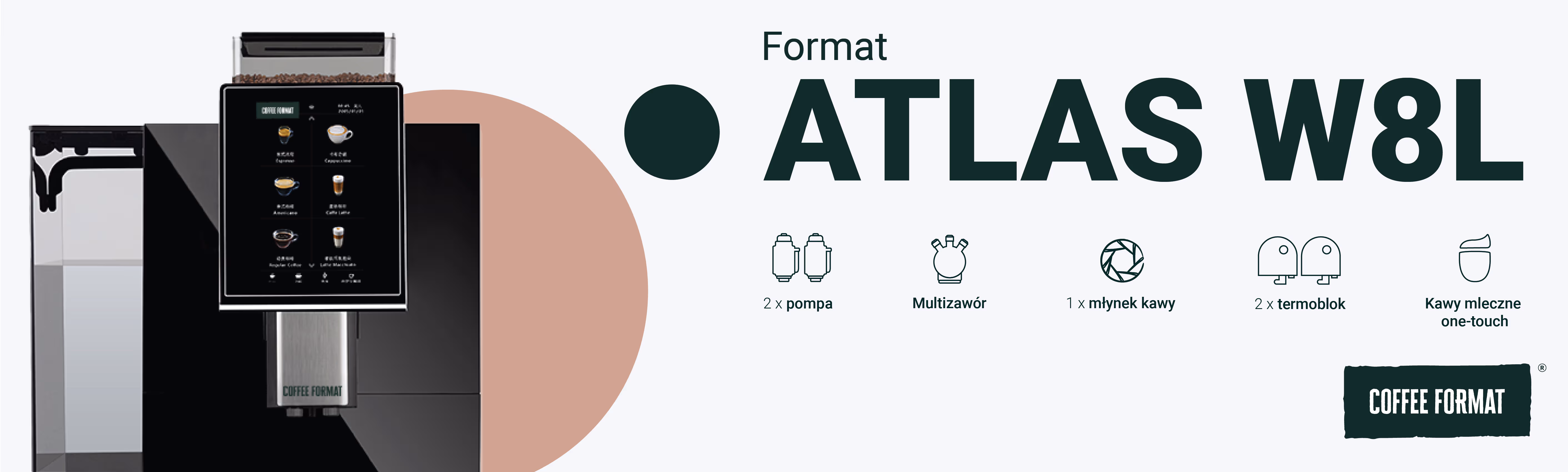 Coffee Format ATLAS W8L BLACK - automatyczny ekspres do kawy