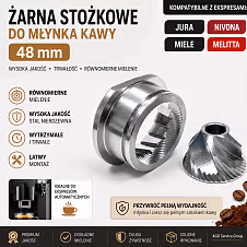 Żarna stożkowe 48 mm do młynka ekspresu Jura Nivona Miele Melitta Żarna stożkowe 48 mm do młynka ekspresu Jura Nivona Miele Melitta