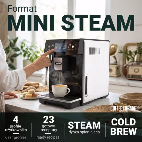 Coffee Format MINI STEAM WHITE - Ekspres do kawy Coffee Format MINI STEAM WHITE - Ekspres do kawy — zdjęcie 2