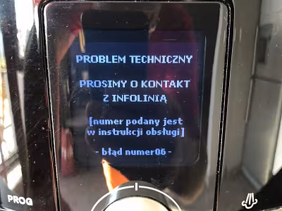 Krups - Wyciek wody i komunikat Błąd 6 