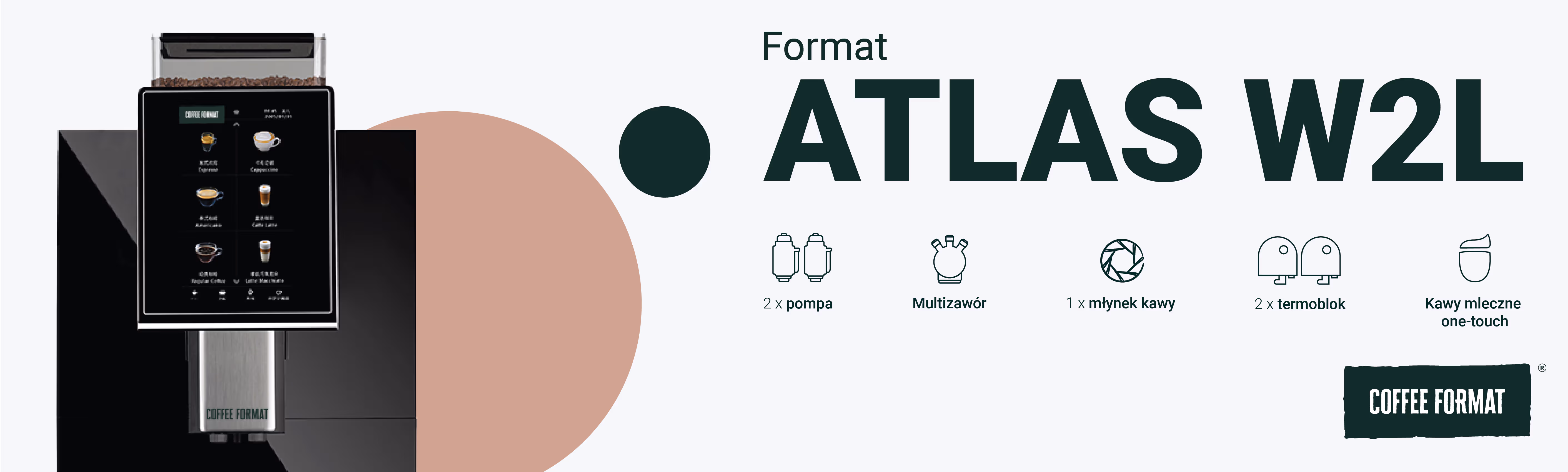 Coffee Format ATLAS W2L BLACK – ekspres ze zbiornikiem 2L