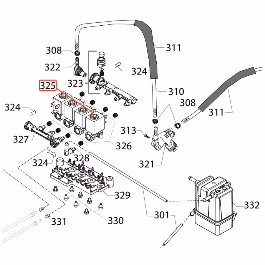 Zespół elektrozaworów do ekspresu Saeco 421945016241 — miniatura 2