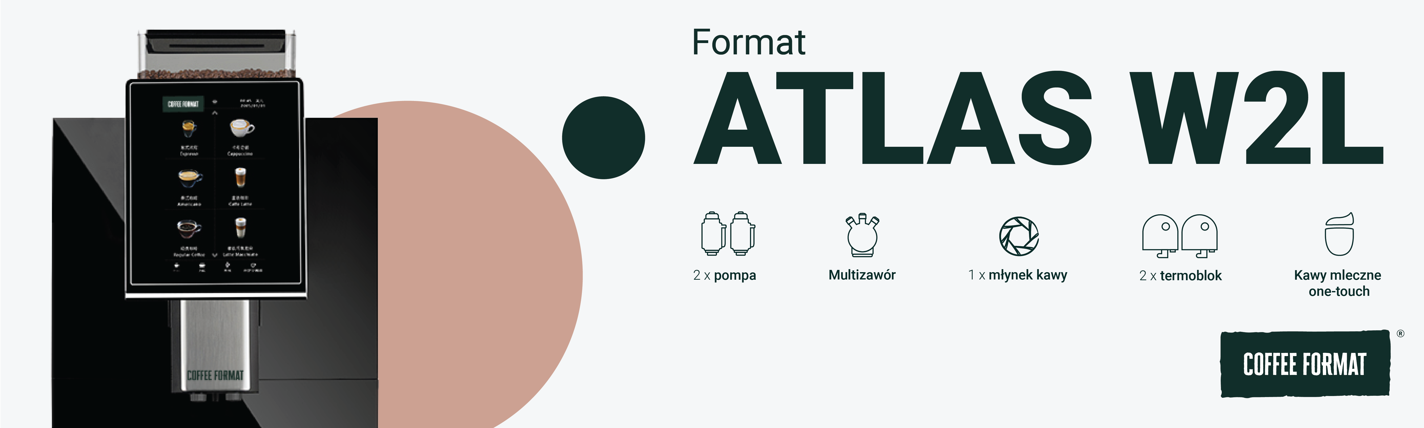 Coffee Format ATLAS W2L BLACK – ekspres ze zbiornikiem 2L Coffee Format ATLAS W2L BLACK – ekspres ze zbiornikiem 2L