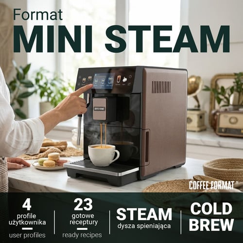 Coffee Format MINI STEAM BROWN - Ekspres do kawy — zdjęcie 2 Coffee Format MINI STEAM BROWN - Ekspres do kawy — zdjęcie 2 — zdjęcie 3
