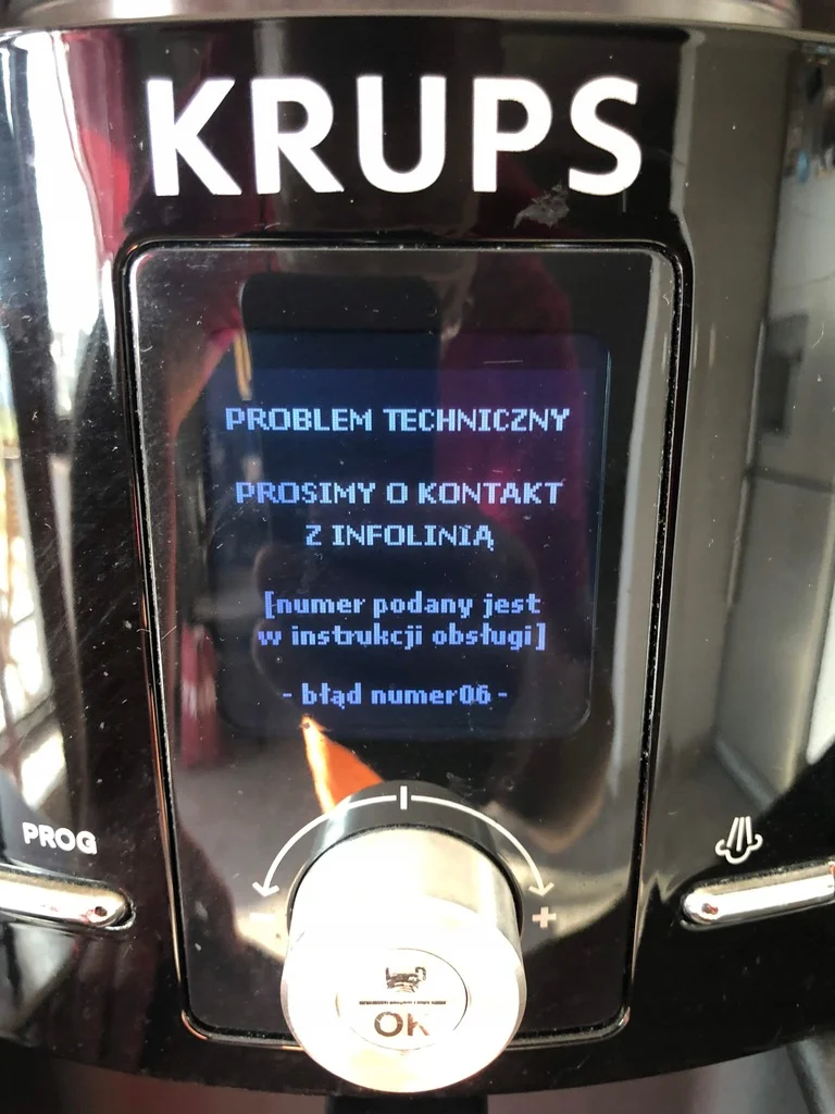 Krups - Wyciek wody i komunikat Błąd 6 