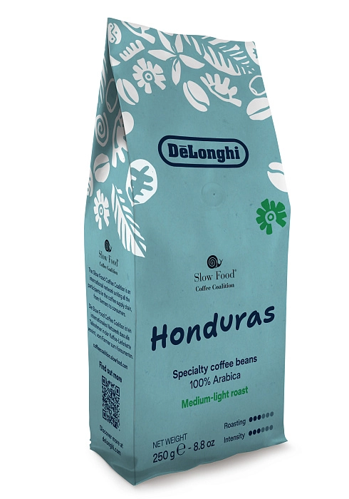 DeLonghi Honduras Specialty Coffee beans, 100% Arabica średnio/jasne palenie, 250g