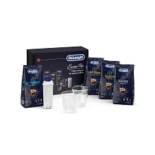 Zestaw Essential z kawą ziarnistą De`Longhi 4x250 g, szklankami do Cappuccino x2 i filtrem do wody DELONGHI - AGD Group Łódź